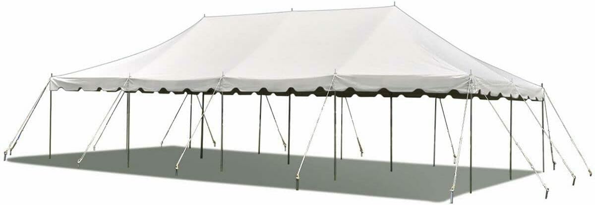 Party Tents Direct 20'x40' Canopy Tent, Weekender Canopy Pole Tent, Easy Up with Heavy Duty PVC White Top, 160 Person Capacity, Outdoor Canopies, Tents for Parties, Weddings & Events