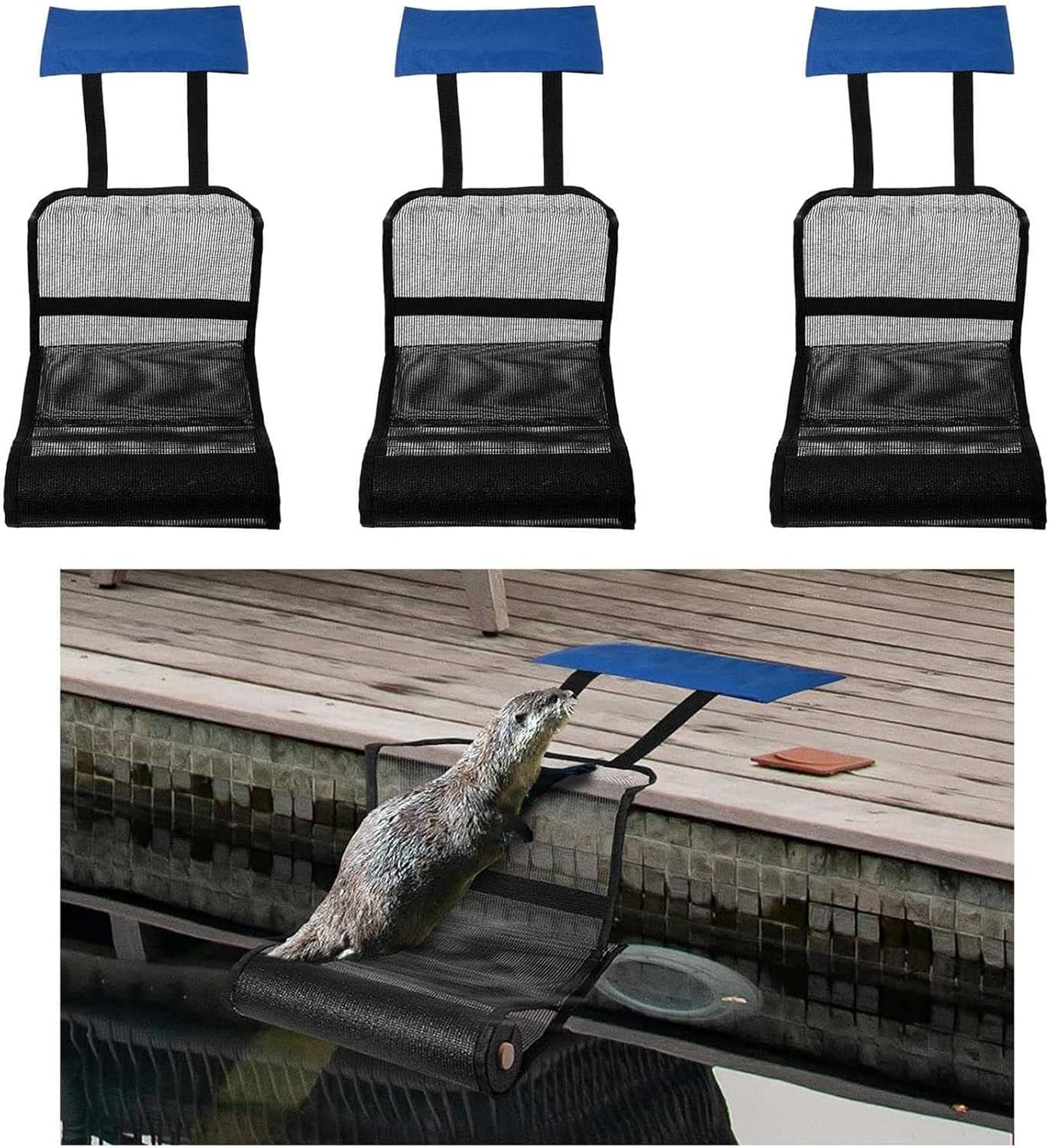 Animal Saving Escape Ramp,New Oxford Fabric Animal Saving Escape Ramp for Pools,Rescue Tool Frog Saver for Outdoor Critter Frog Chipmunk,Reduces Pool Maintenance (Color : 3PCS)