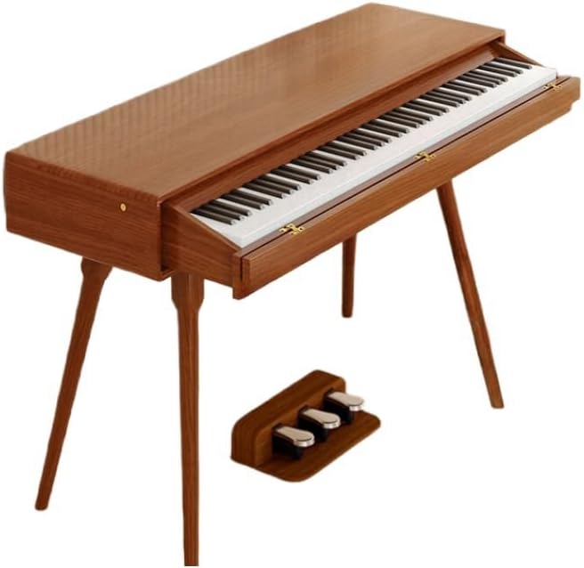 LANDTOM DD-8910 88-Key Solid Wood Drawer Digital Keyboard Piano With Stand, Multifunctional Desk Type Wooden Electric Hammer Weighted Full Size Keyboard Piano With 3-Pedal (Without Stool)