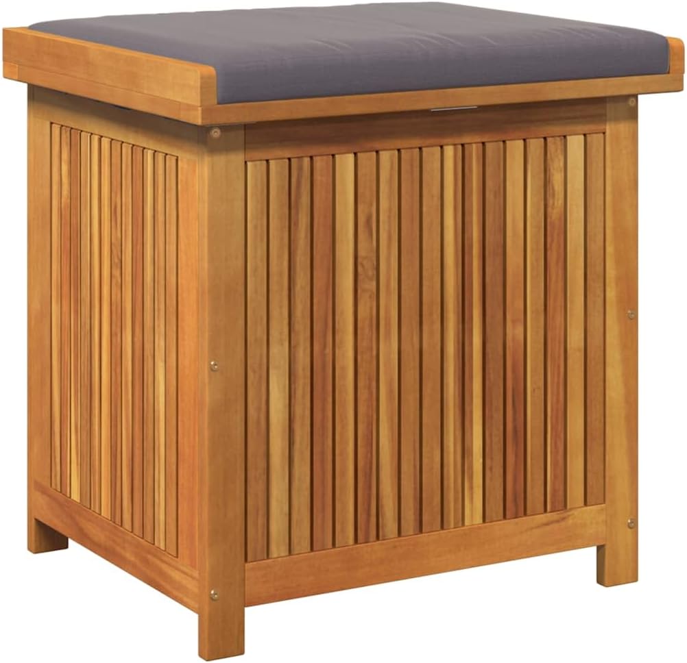 vidaXL Outdoor Cushion Box - Acacia Wood Storage Container - Water- Bag - 23.6