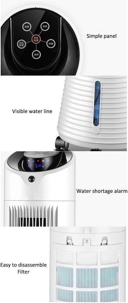 Portable Air Conditioner Fan Space Air Coolers Remote Control Portable Air Conditioning Unit Single Cool Ultra- Quiet Cold Air Fan For Bedroom Nightstand Dorm White