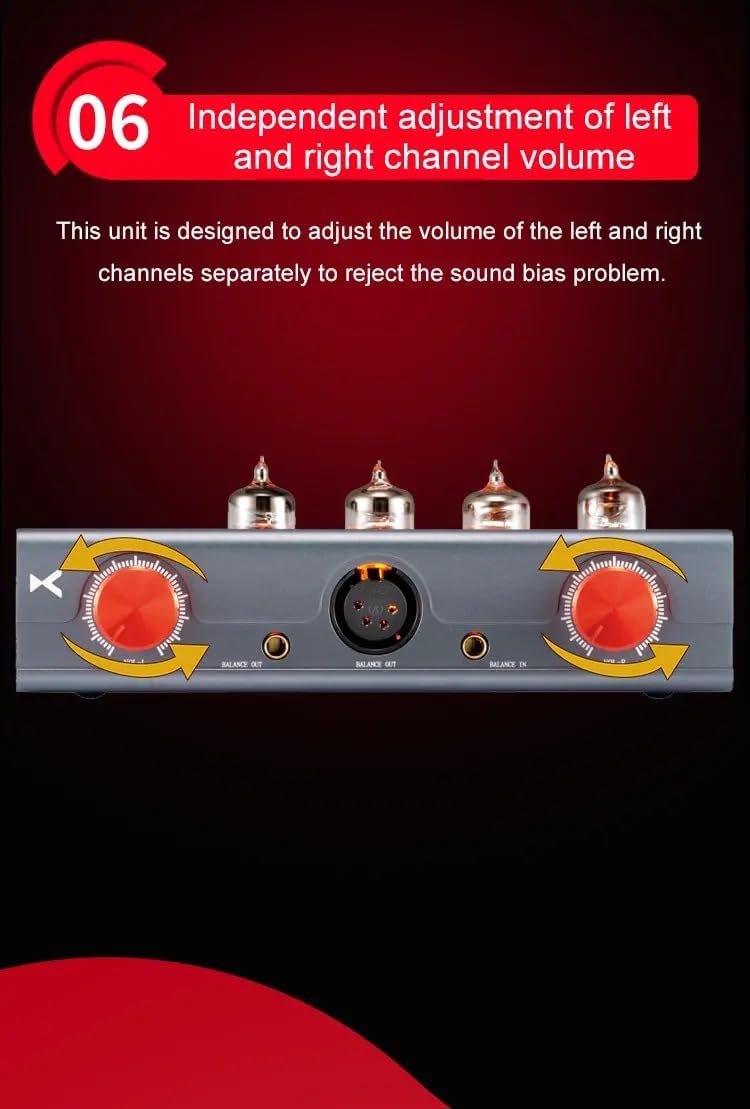 xDuoo MT-604 Balanced Tube Amplifier Headphone amp - Four 6J1 Tubes for pre-amp, Transistor for Class-A Amplifier