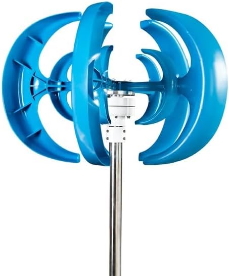 Wind Turbine Generator, 1500W Wind Turbine Lantern Wind Turbine Vertical 12V 24V Motor Quick Start Home Farm Hybrid Street Light with MPPT Controller ,Generator Motor(Blue,WITH MPPT CONTROLLER_12V)