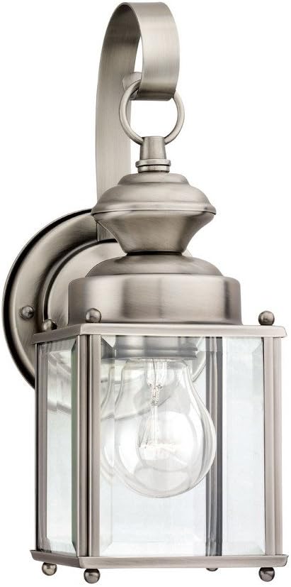 Generation Lighting 8456-965 Jamestowne Outdoor Wall Lantern Outside Fixture, One - Light, Antique Brushed Nickel