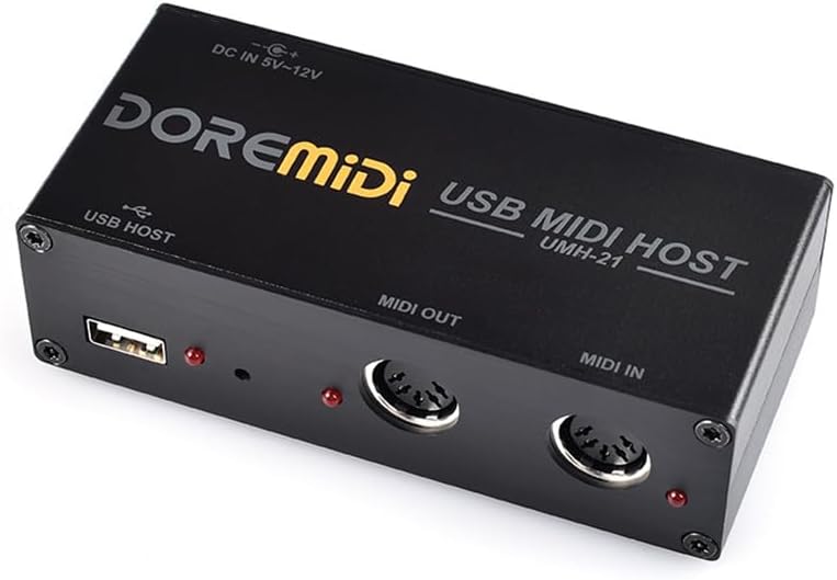 High Speed USB MIDI Host Box 1-in 1-out 16 Channel MIDI Box Applicable to MIDI Keyboard Electric Blow Tube Electric Drum USB to MIDI Converter MIDI Interface,DOREMiDi