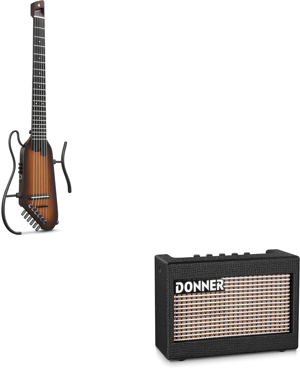 Electric Nylon String Classical Guitar – Ultra-Lightweight Travel Guitar and Electric Guitar Amp Wooden 3W Small Guitar Amplifier