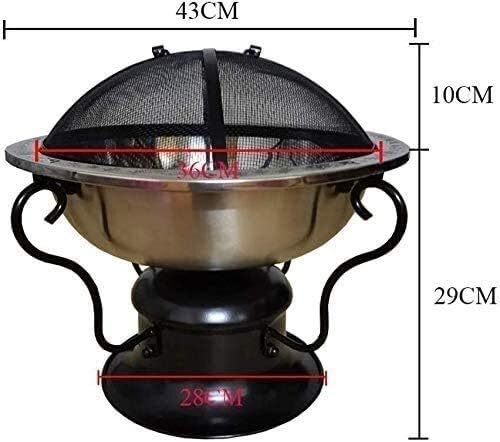 Fire Pits Outdoor Wood Burning Heavy Duty Cast Iron Fire Pit | Large Wood Fire Pit | Outdoor Patio Décor,Outdoor Carbon Stove Indoor Stainless Steel with Cover BBQ Cooking for Outside Camping Backyar