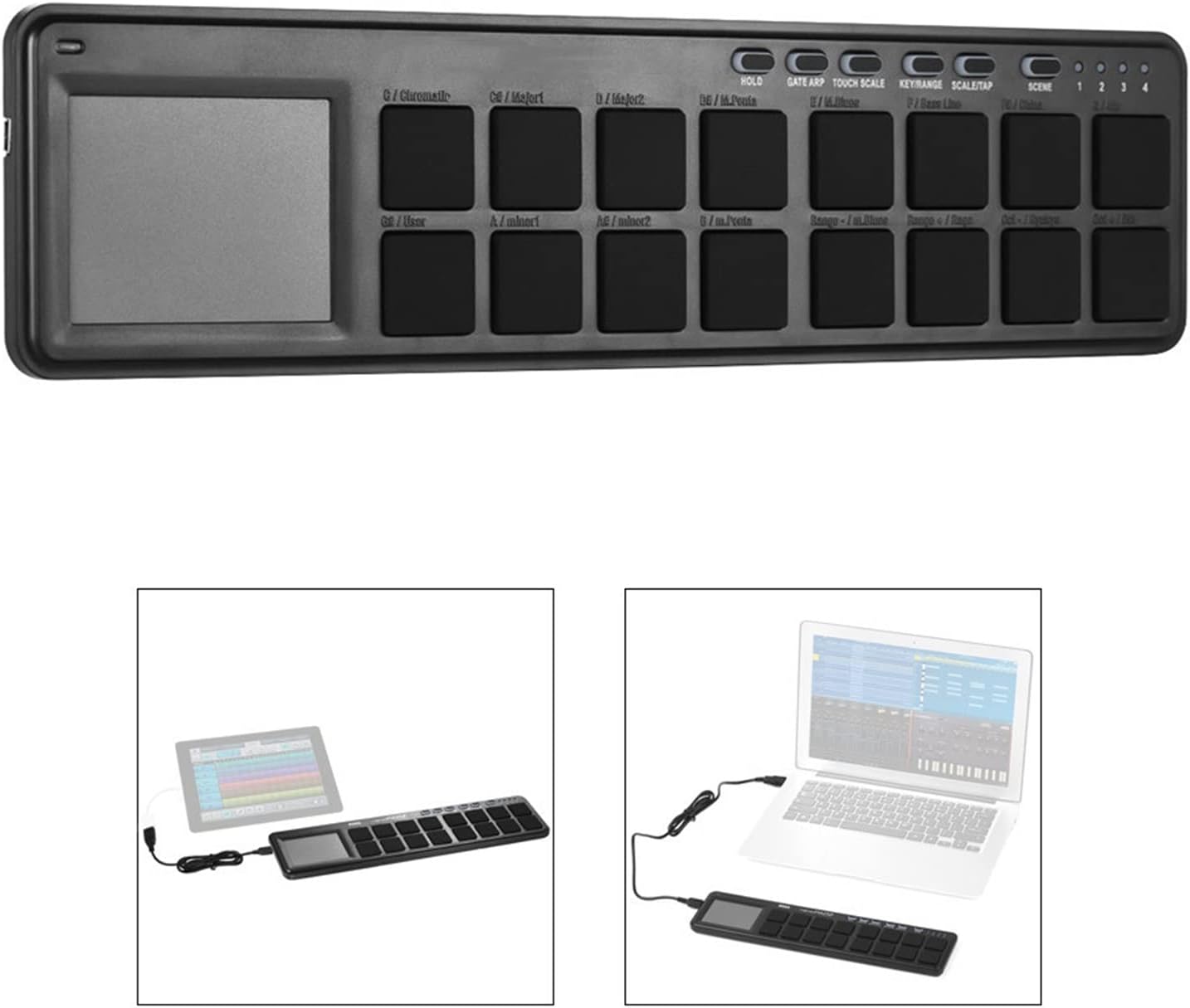 Keyboard Piano Slim-Line Portable USB MIDI Pad Controller 16 Tripper Pads with USB MIDI Controller MIDI Keyboard Parts