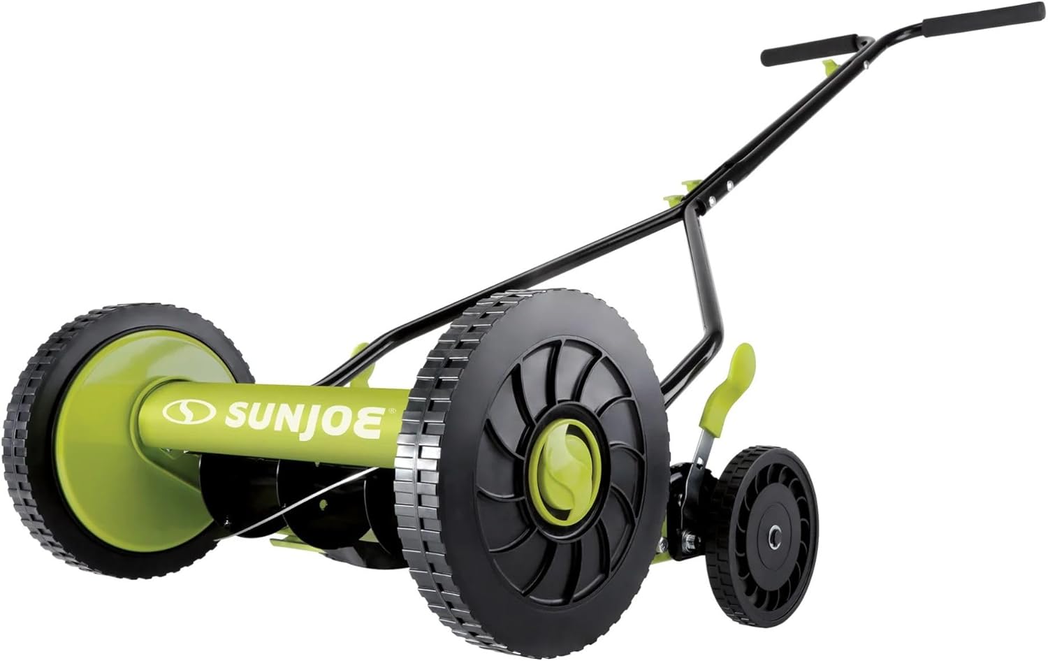 Sun Joe Manual Push Reel Lawn Mower with 9 Adjustable Positions, 14-Inch Cutting Width - Heavy-Duty Yard Trimming Machine for Gardening Care and Maintenance, MJ503M