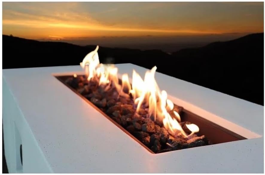 Living Source International 16'' H x 42'' W Concrete Outdoor Fire Pit Table