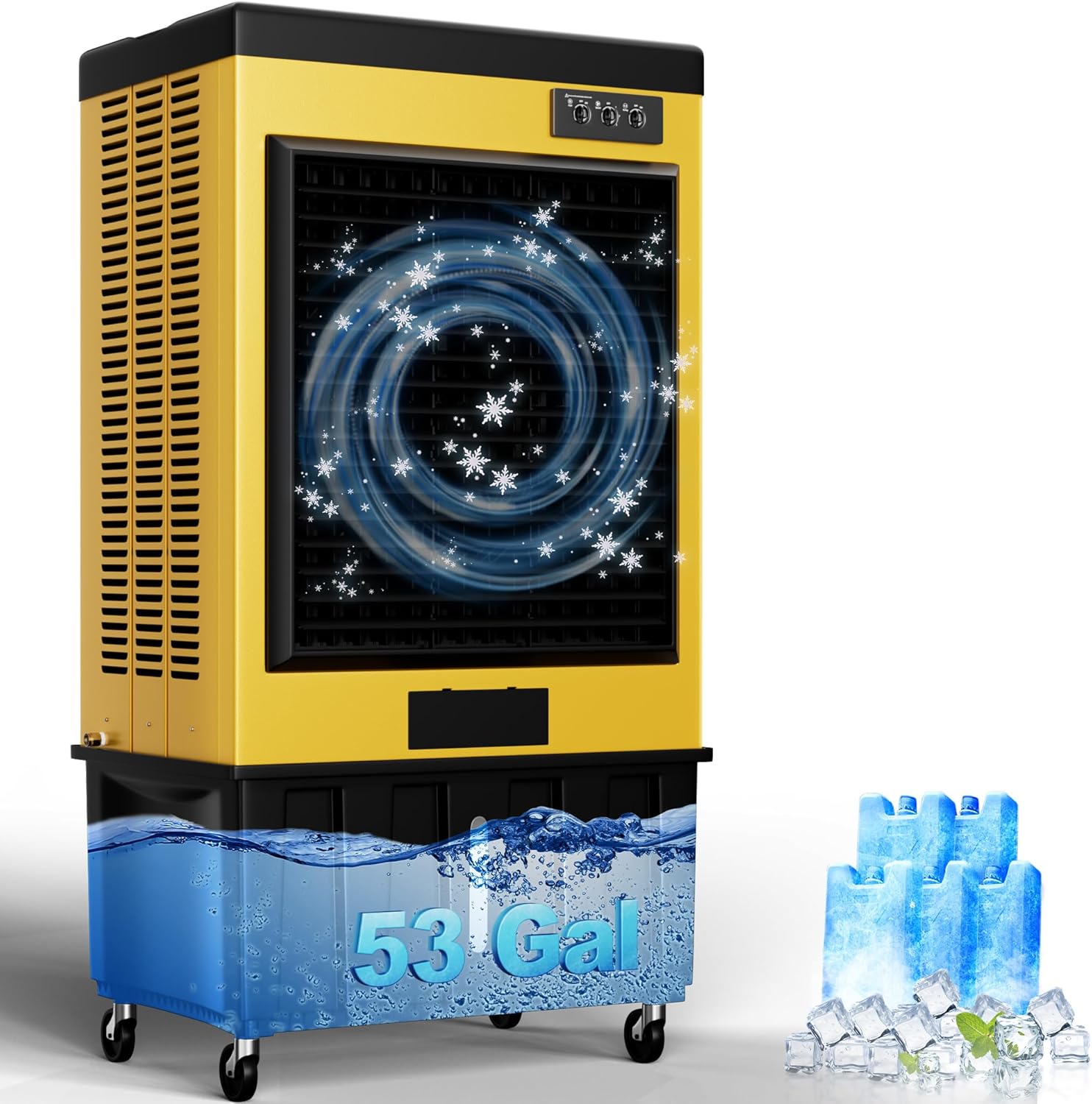 MEPTY 14715CFM Swamp Cooler, Evaporative Air Cooler with Continuous Auto Fill, Portable Evaporative Cooler for Commercial, Industrial, Garage, Patio Use, Outdoor Air Conditioners