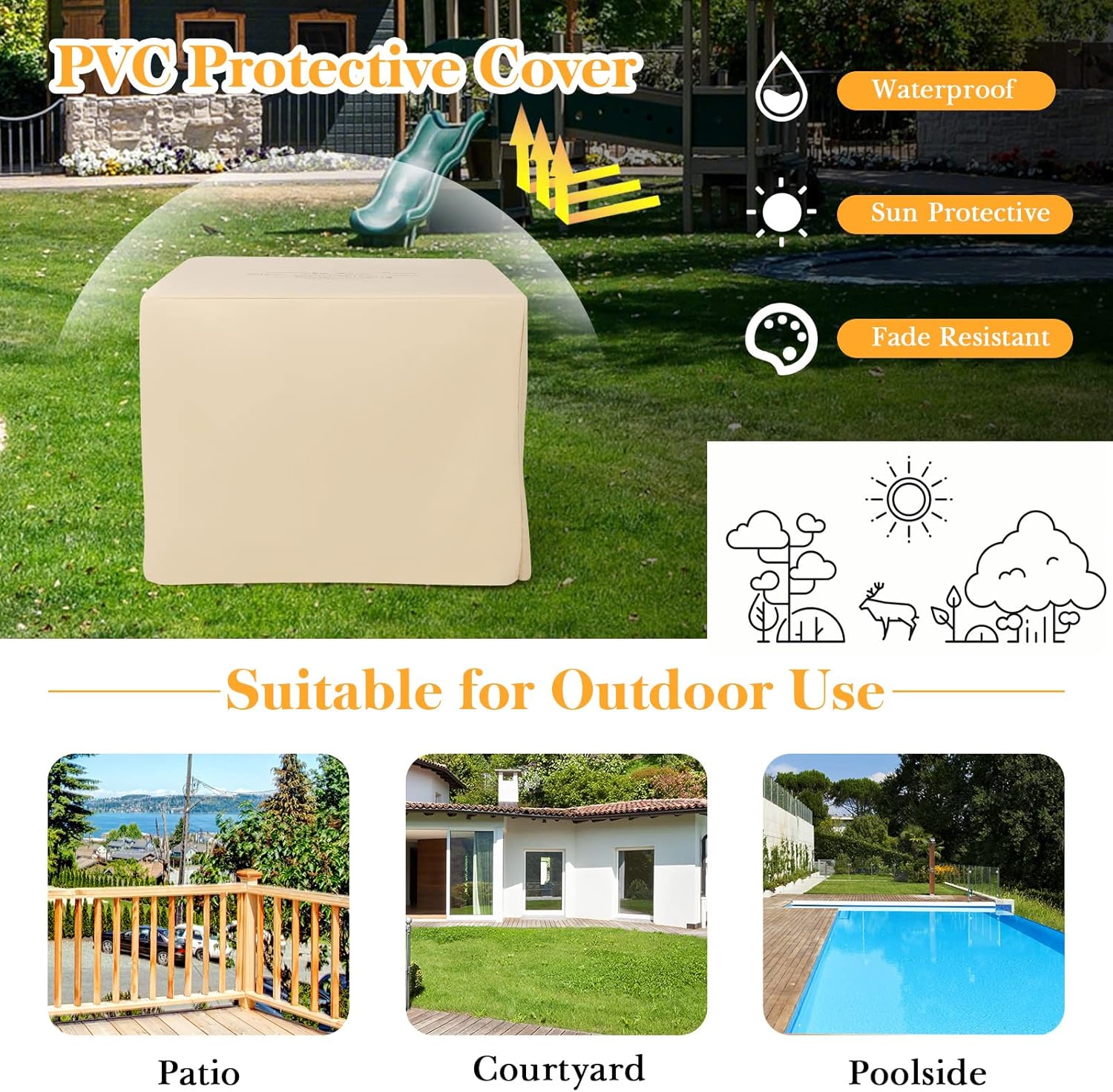 Tangkula 32-Inch Outdoor Propane Fire Pit Table, Patiojoy 50,000 BTU Square Gas Fire Pit with Ore Powder Tabletop, Adjustable Flame, Lava Rocks, PVC Cover for Patio, Poolside, Garden