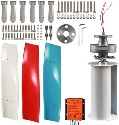 10000W Vertical Wind Turbine Generator Kit for 12V/24V/48V Systems, 3 Blades with Controller, Ideal for Boats, Gazebos, Chalets & Homes - Renewable Energy Solution