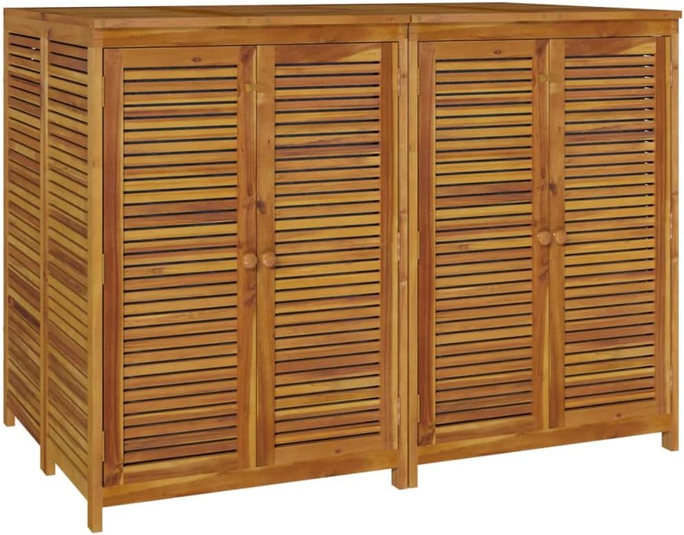 vidaXL Garden Storage Box Natural Wood Solid acacia wood, PE (polyethylene)