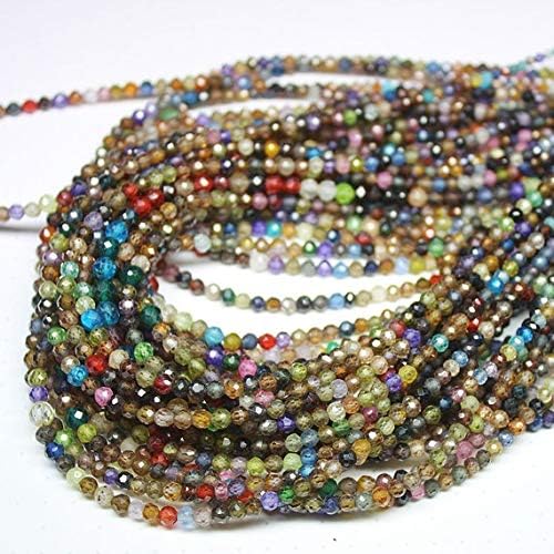 multi zircon micro rondelle faceted loose rondelle gemstone craft beads strand 14