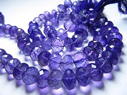 13 inch natural beads strand of 7-8mm faceted rondelle purple amethyst gemstone beads for DIY jewelry - necklace, bracelet, earring, ring.