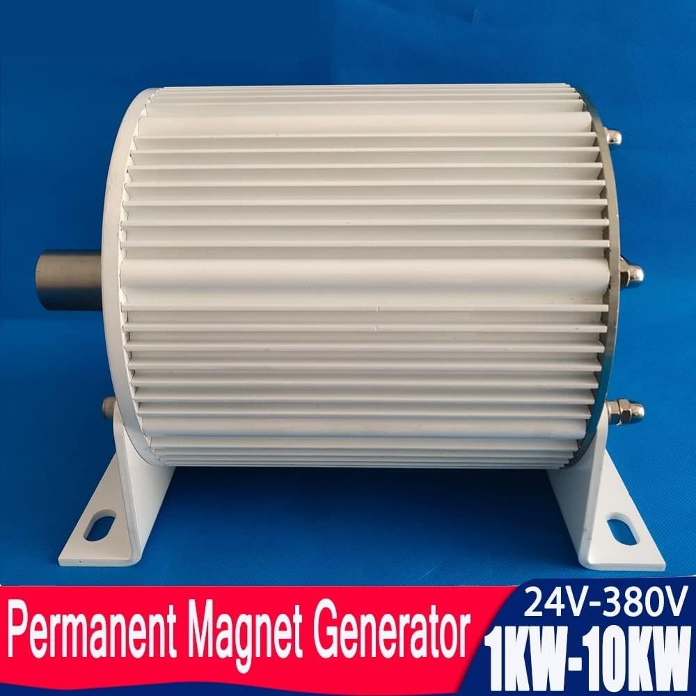 Wind Power Turbine Generator 1000W 2000W 3000W 4000W 5000W 10KW 3 Phase Gearless Permanent Magnet Generator 48V AC Alternator Wind Water Turbine (Size : with Base, Color : 96V_10KW 300RPM)