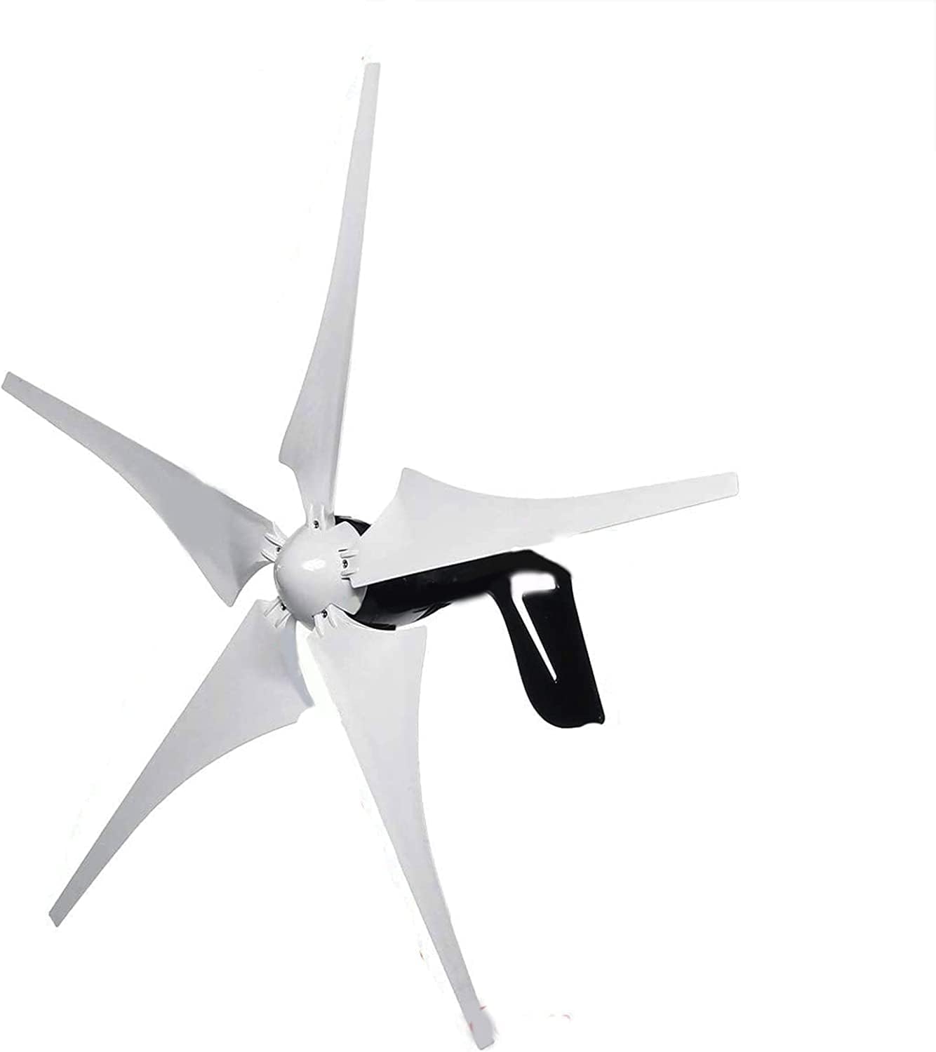 LiuSj JUnSt 4000W Small Windmill Turbines Generator,12V 24V 48V 5 Blade Horizontal Wind Turbines with Controller for Marine Home Charging (White),48v