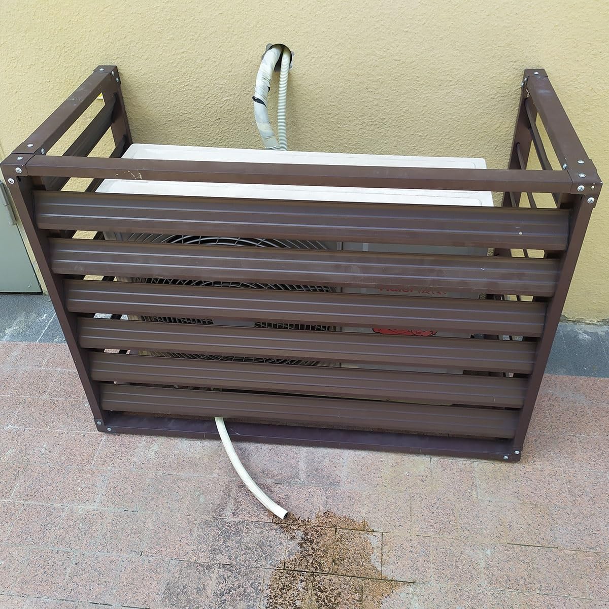 Fence Screen Outdoor Air Conditioner Cover For Heat Pump, Aluminum Alloy Outdoor Unit Guardrail Rack, Hidden Air Conditioner Privacy Frame, 100*50*70/110*60*80cm ( Color : Gray , Size : 110x60x80cm )