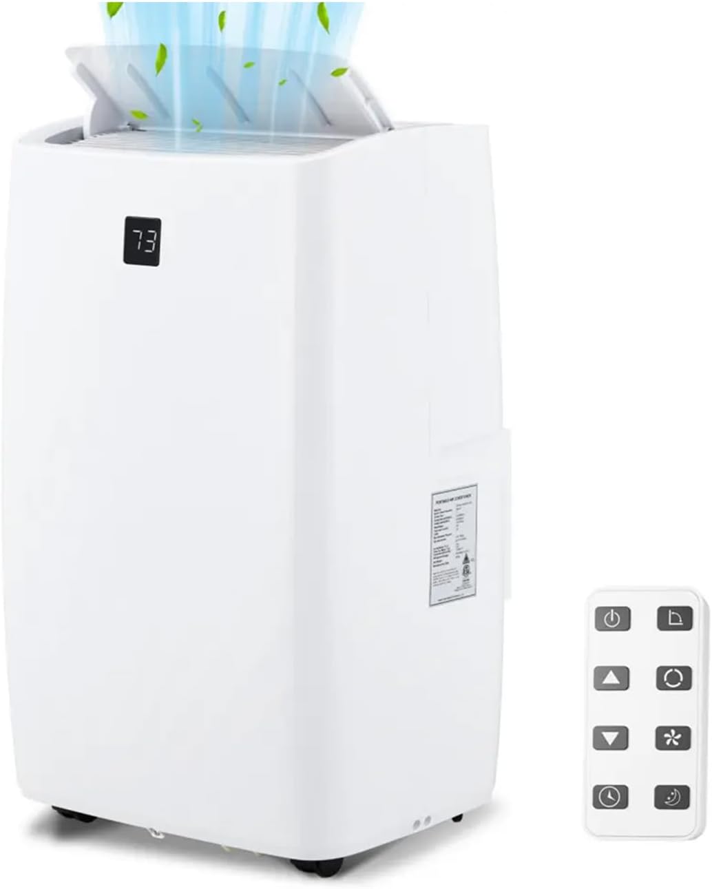 14,000 BTU Portable AC Unit– 4-in-1 Portable Air Conditioner with Cooling, Dehumidifier, Fan & Sleep Mode for Rooms Up to 700 Sq.Ft, Remote Control, LED Display, 24H Timer