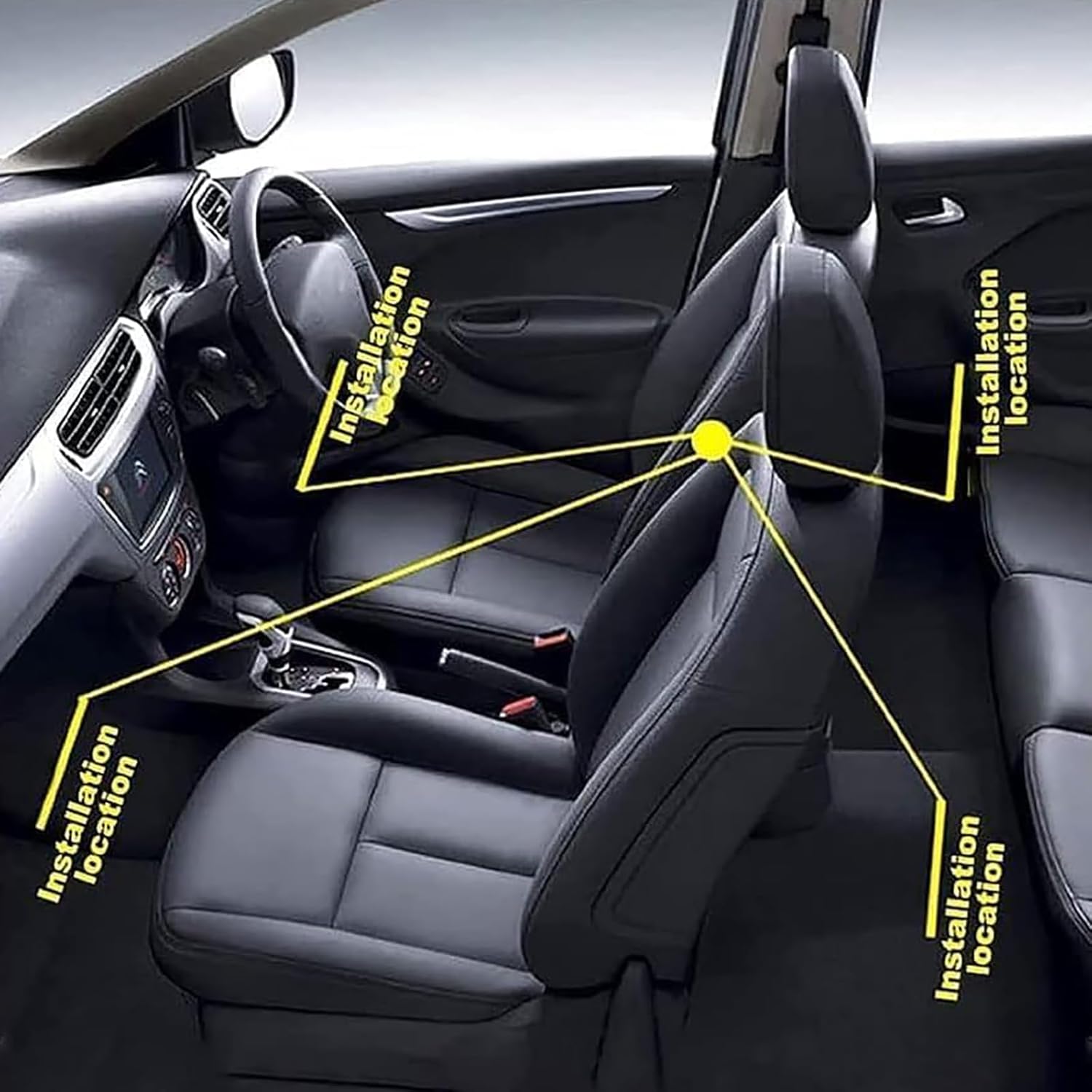 4 Pcs Leather Car Floor Mats for Audi S3 3rd Generation 2013-2020, Custom Front Rear Row Foot Pads Liners Waterproof Anti-Slip Carpet Protection Interior Accessories,A/Beige