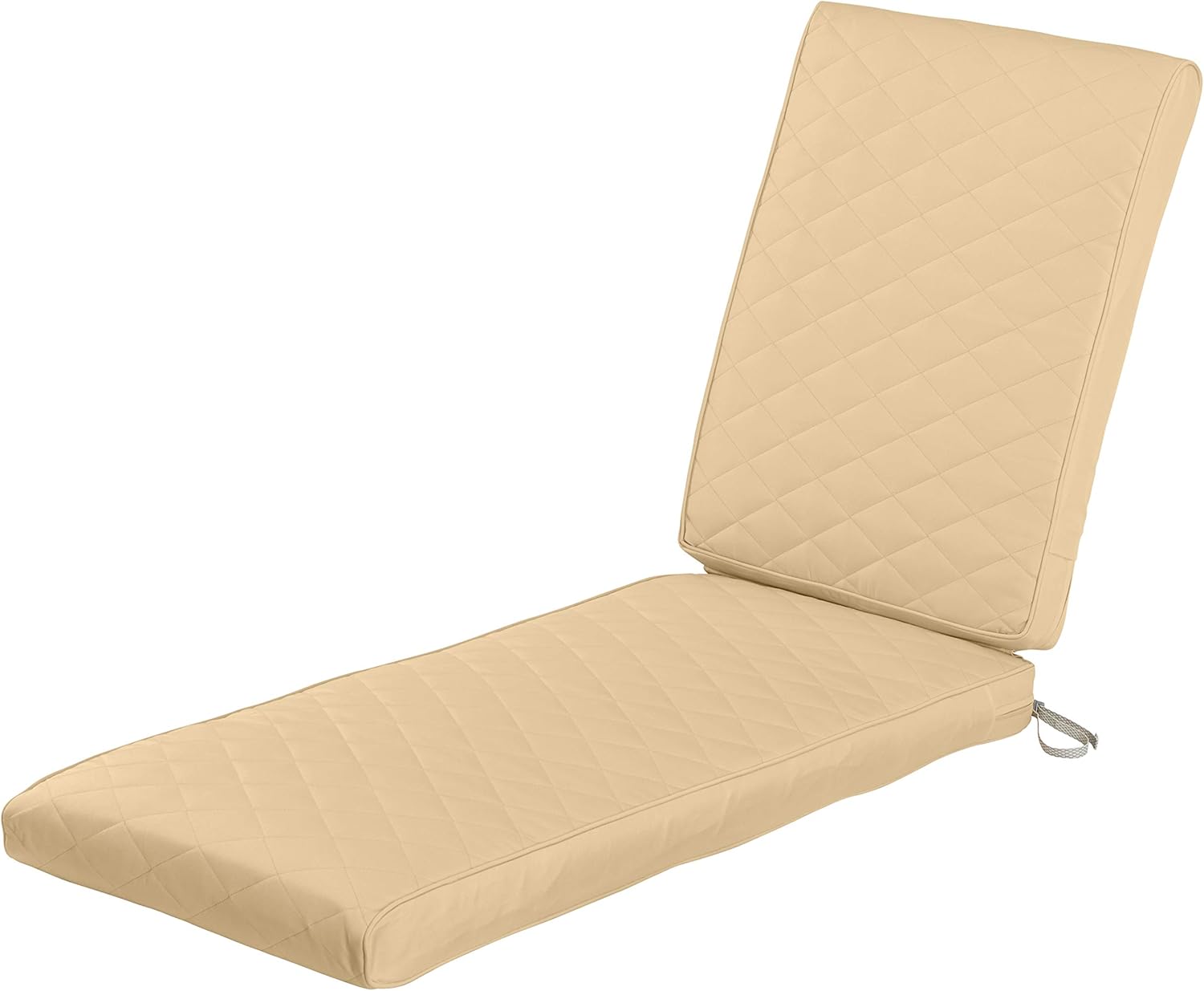 Classic Accessories Montlake Outdoor Chaise Lounge Cushion, 72 x 21, FadeSafe, Water-Repellent, Quilted Chamomile