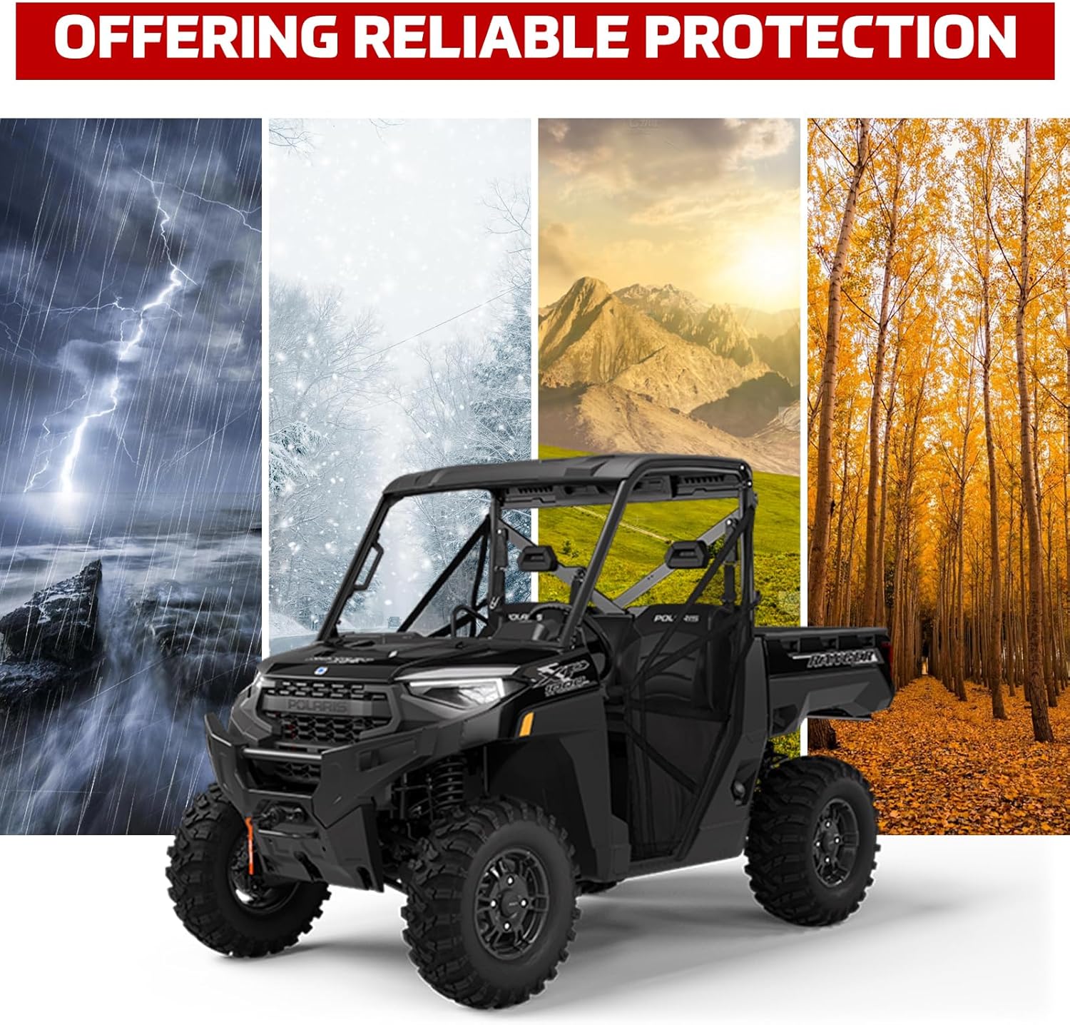 Sport Roof Top for Polaris Ranger XP 1000, Dustproof Resistant Hard Coat Poly Roof 2 Pieces Combination Roof Sun Visor for Polaris Ranger 1000 900 XP 2013-2024 Accessories (Replace #2882911)