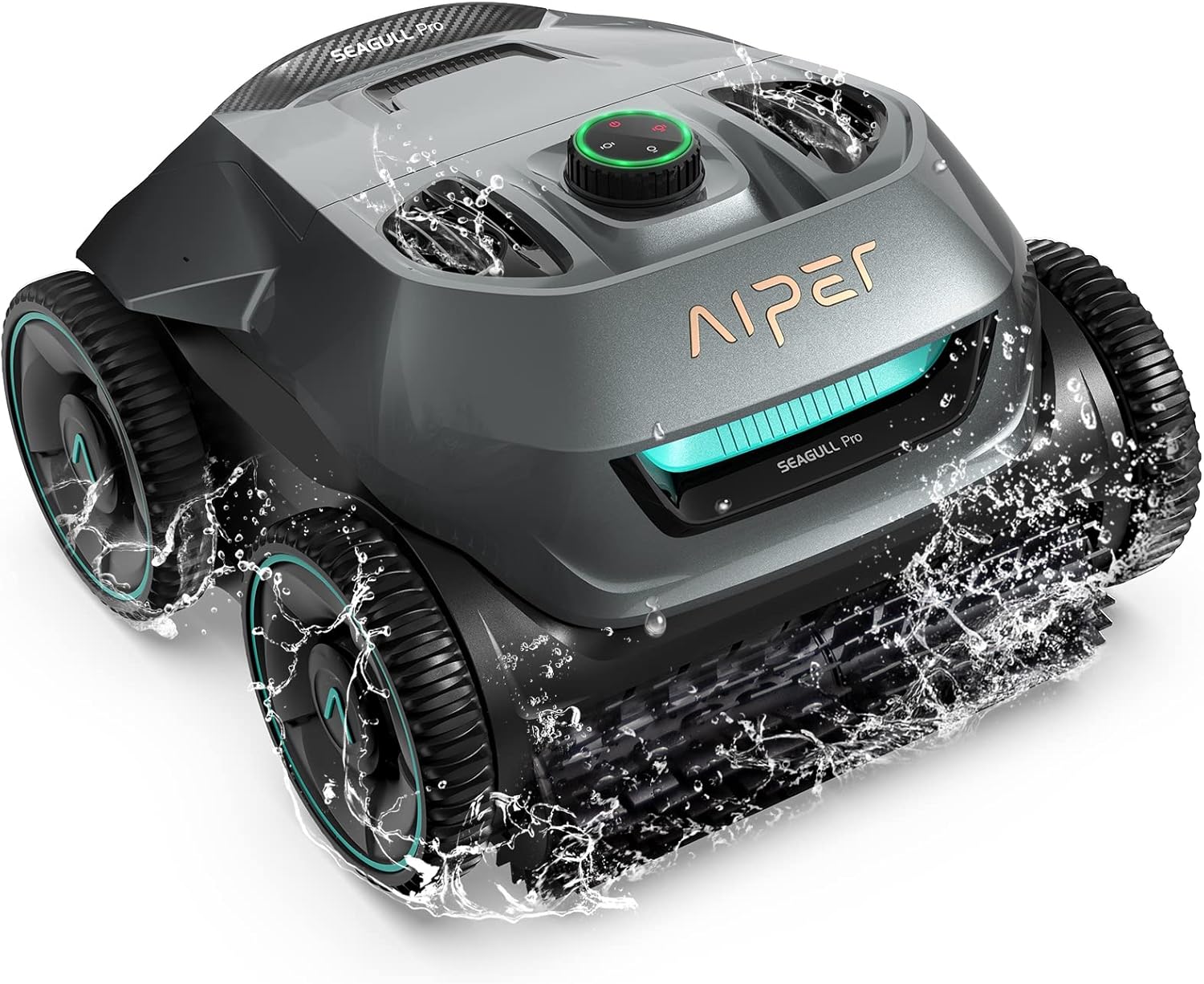 AIPER Seagull Pro Cordless Robotic Pool Cleaner, WavePath Navigation, Wall-Climbing, Quad-Motor, 150 mins Runtime for Inground Pools up to 1,600 sq.ft