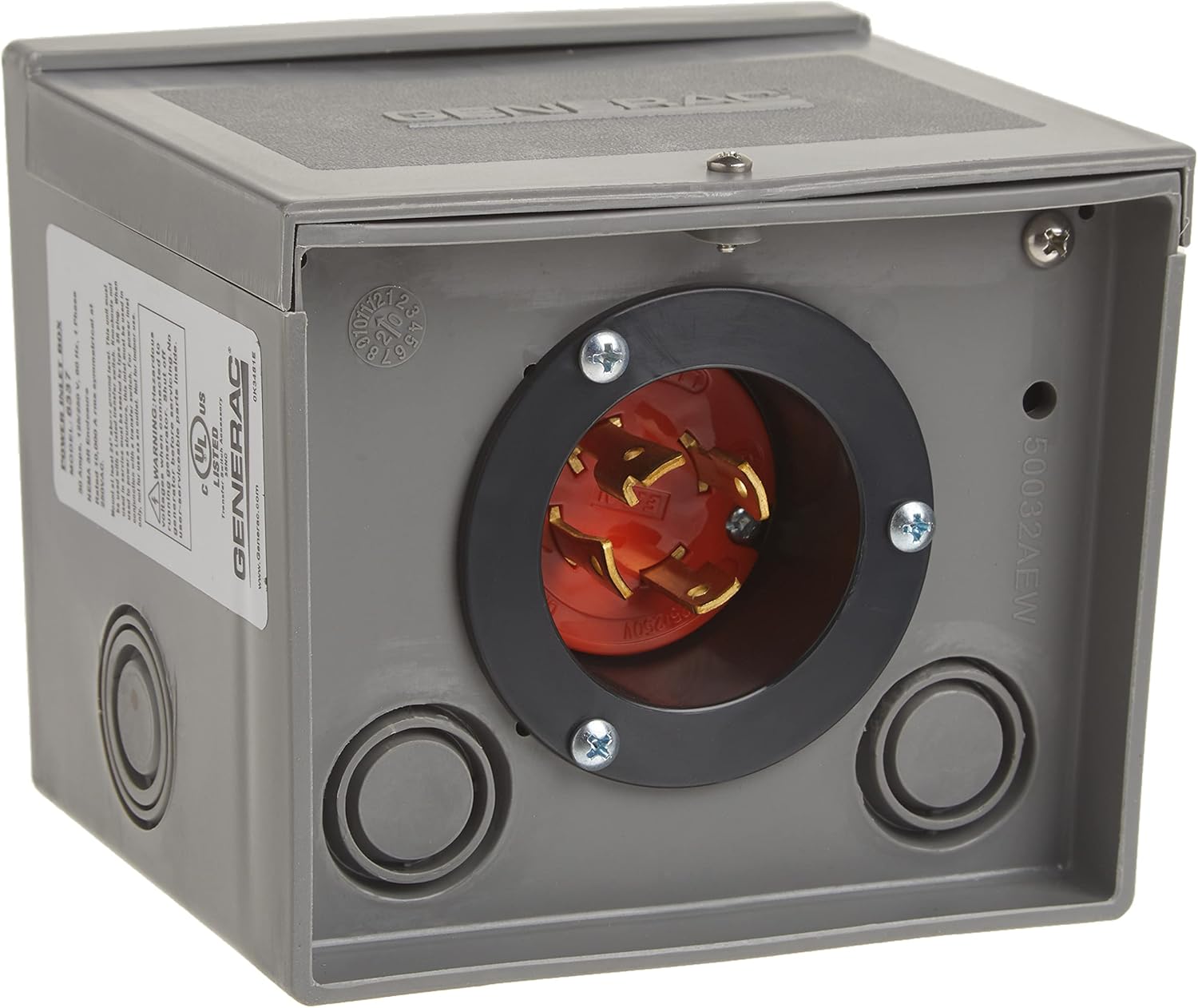 Generac 6337 30-Amp 125/250V Raintight Power Inlet Box - Reliable Outdoor Generator Connection