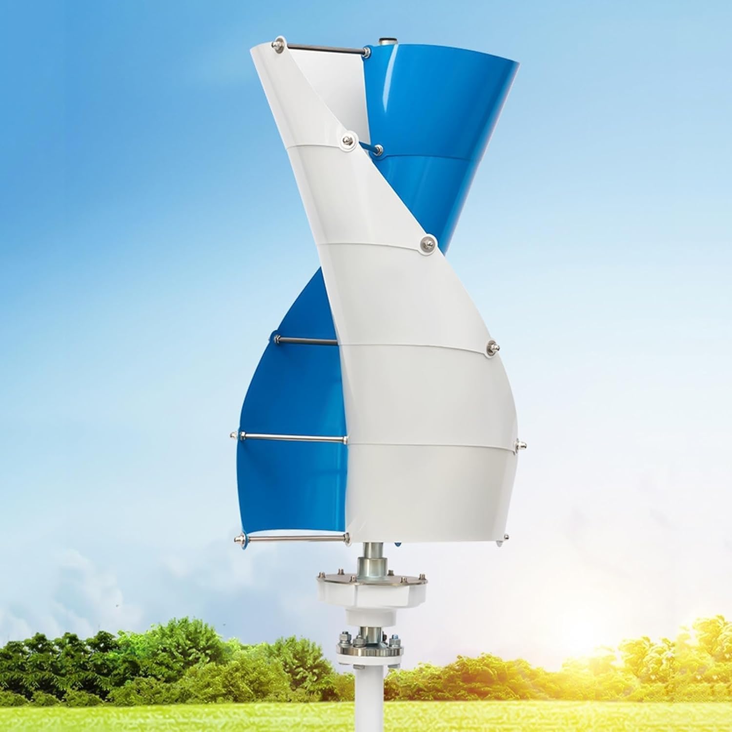 CAJUCA 5000W Vertical Axis Wind Turbine Generator Kit Wind Turbine + 2 * 100W Photovoltaic Panels + Wind and Solar Hybrid Controller Home