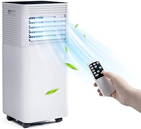 Portable Air Conditioner, 10,000 BTU AC Unit with Dehumidifier, Fan & Sleep Mode, Air Cooler w/2 Wind Speeds & 24H Timer, Touch Panel & Remote Control, Includes Exhaust Hose/Window Kit