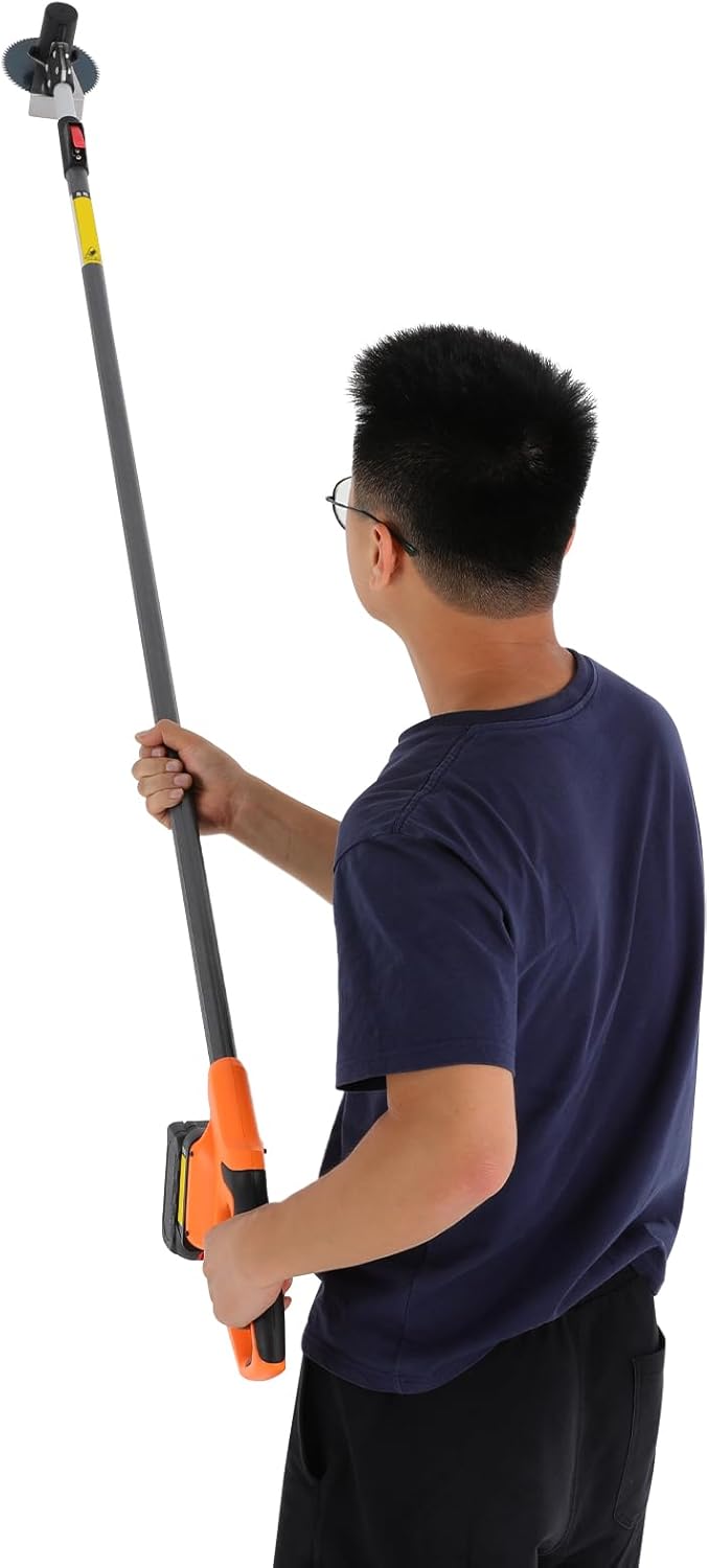 Electric Pole Saw, Cordless Branch Cutter, Battery Powered Pole Hedge Trimmer, 5.31inch Blade for Tree Trimming