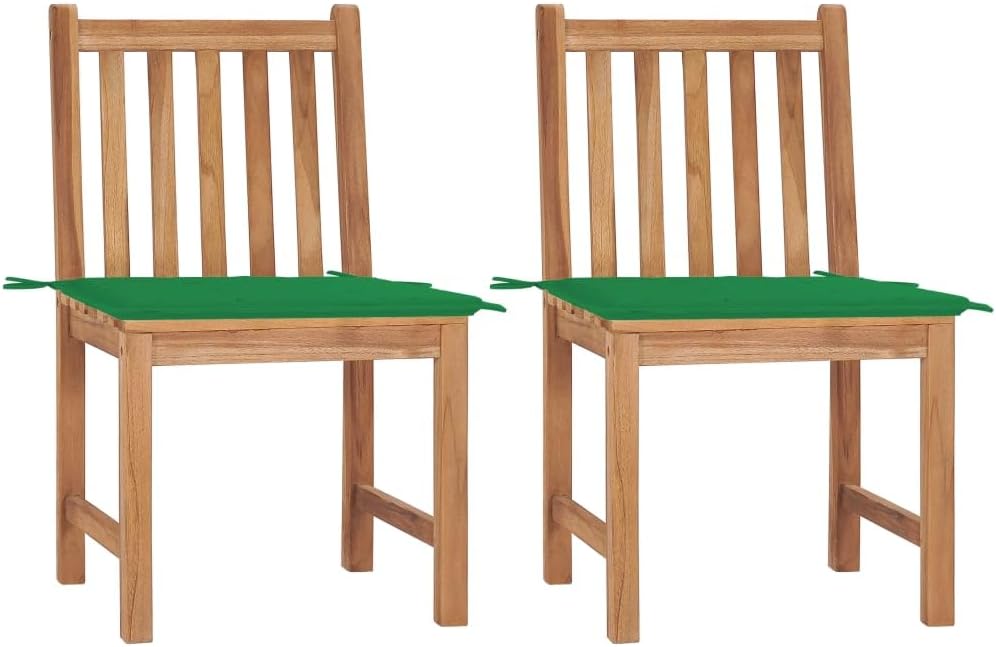 Patio Chairs 2 pcs with Cushions Solid Teak Wood,HeavyDuty Teak Patio Chair with Cushion for Enhanced Comfort and Style in Your Outdoor Living Space Outdoor Furniture, Outdoor Chairs