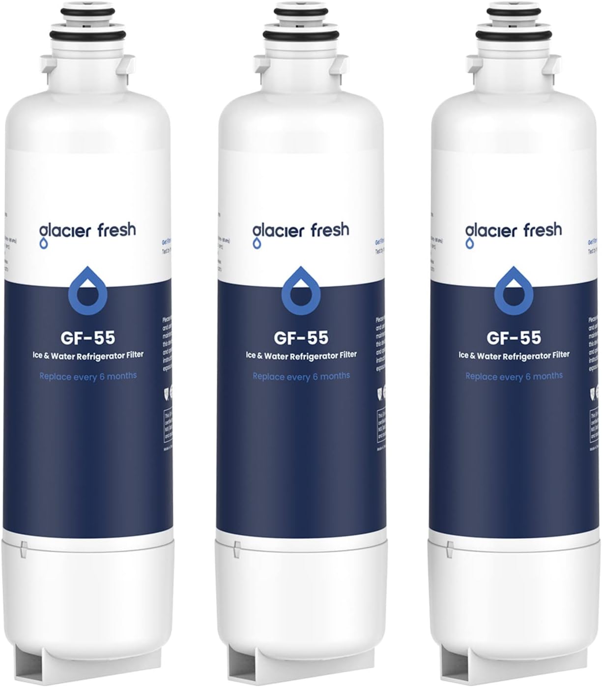 GLACIER FRESH Replacement for Bosch 11025825 Ultra Clarity Pro Refrigerator Water Filter BORPLFTR50, Compatible with KWF 2000, 12028325, 11032531, BORPLFTR50, WFC100MF, B36CT80SNS, B36CL80ENS (3 Pack)