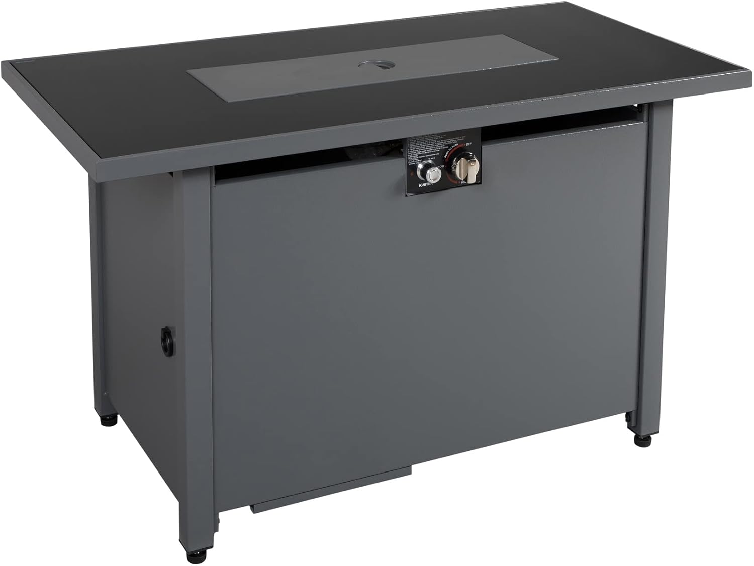 GOWE 25'' H x 42'' W Steel Outdoor Fire Pit Table with Lid (Black)