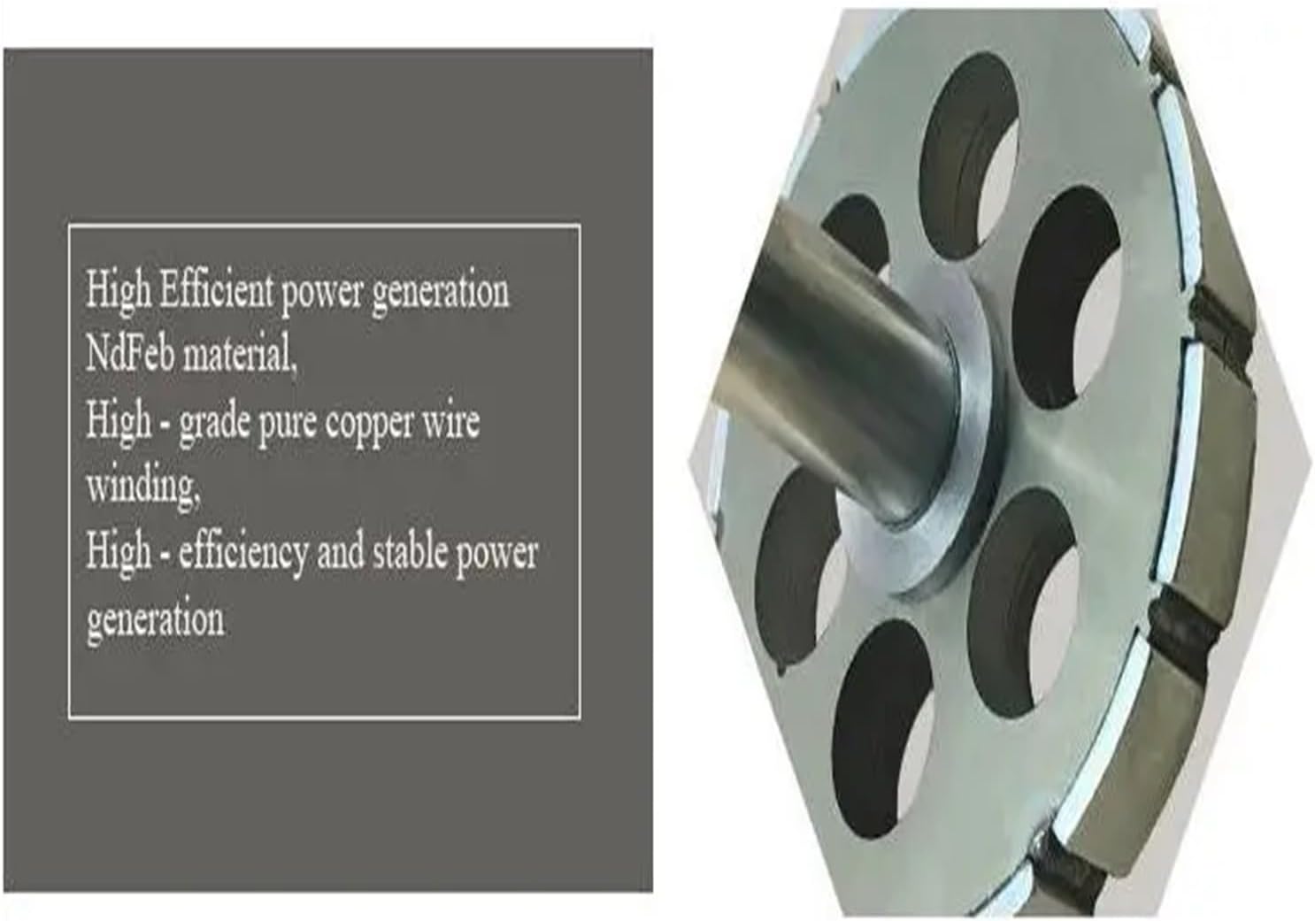 Wind Turbines, DC PM 400W nerator Three Phase Permanent Magnet Alternator for Wind Turbine(No Base,Double Shaft_48V)