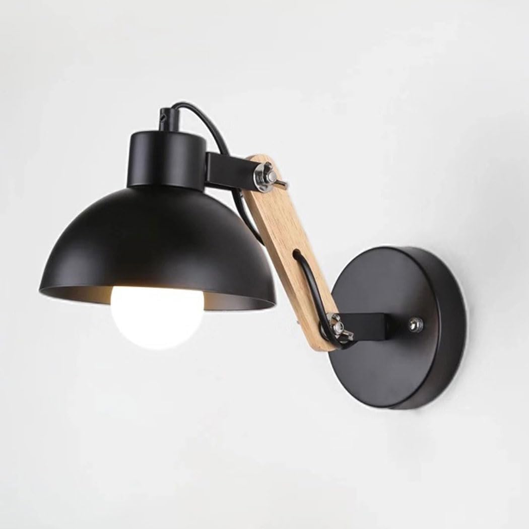 Modern Arm Swing Wall Sconce - LED Wall Lamp for Home, Cafe, and Dining Room - Wood White Wall Lighting Fixture