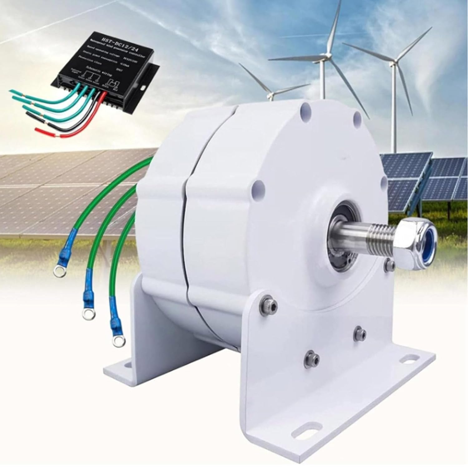 48v,BAOJUHUIKANG 5000W Permanent Magnet Generator 12V 24V 48V 220V 450Rpm AC DC Permanent Magnet Alternator Motor with Controller for Wind Water Turbine(with Base)