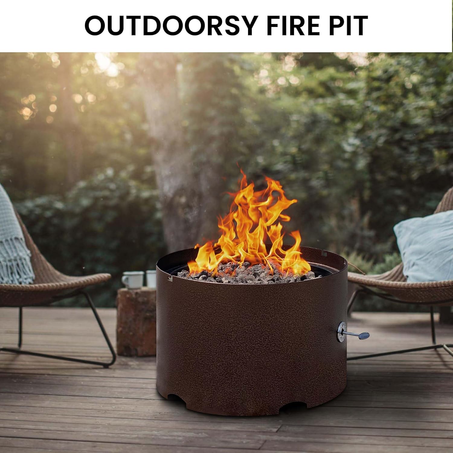 Heavy-Duty Propane (LP) Fire Pit - 20” Solid Steel Firepit with Lid - Portable Fire Pit for Outdoor Recreation - Camping, Fishing, Hunting, Anywhere You Want a Portable fire Feature!