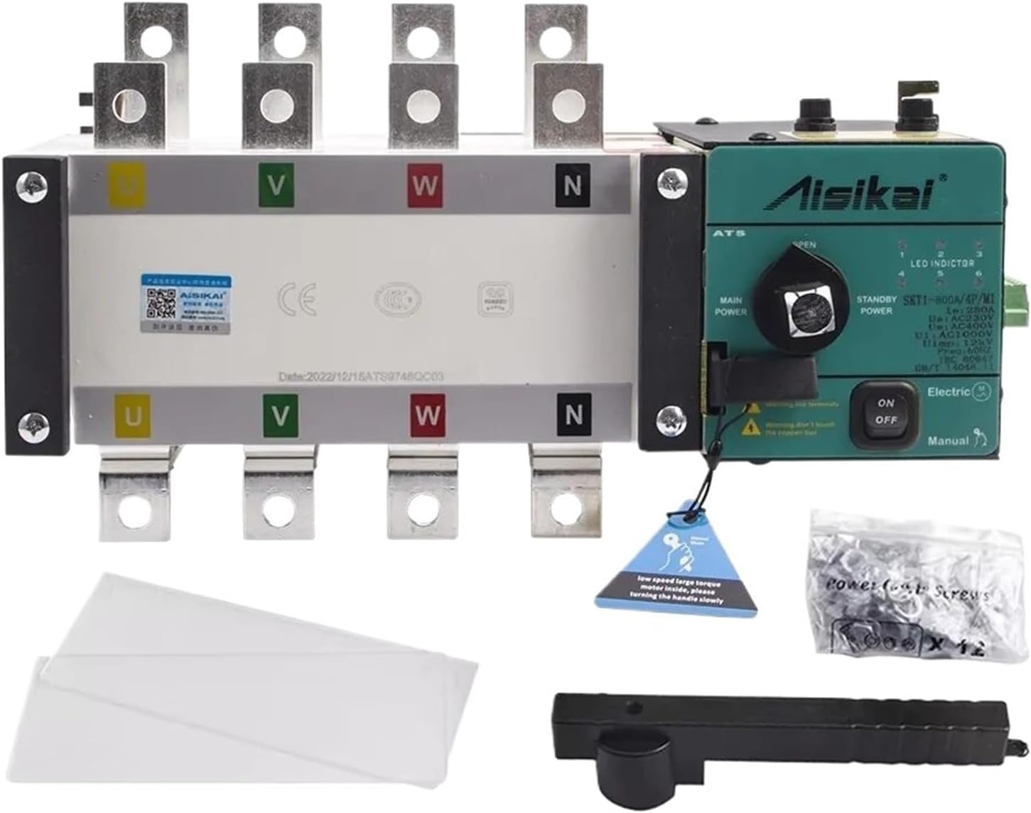 ATS 4P 1000A 800A Diesel Generator Dual Power Automatic Transfer Switch Auto Manual Control Board Circuit Breaker 1250A(1250A)