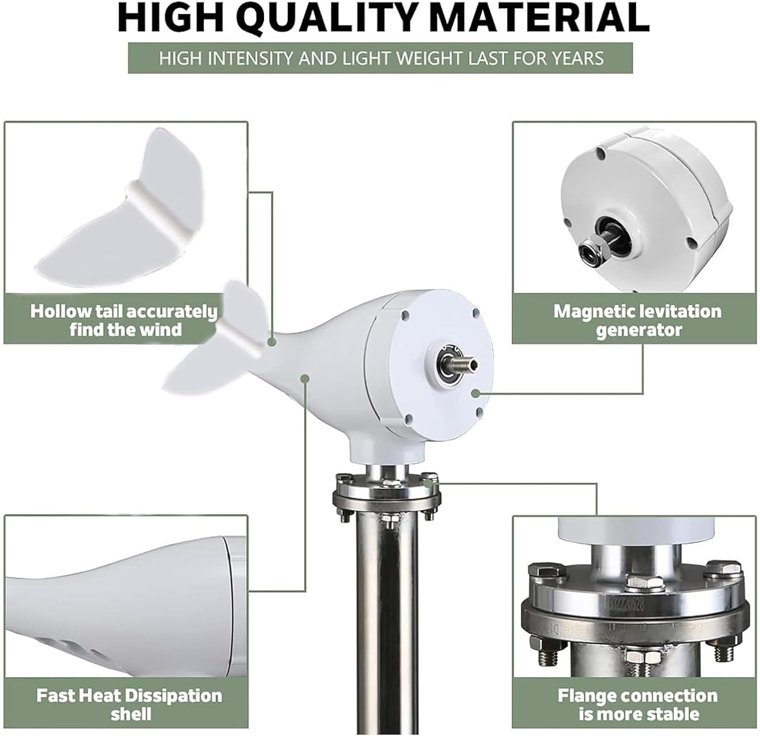 12000W Wind Turbine Generator Kit - 8-Blade Windmill for 12V, 24V, 48V Systems, Solar Wind Hybrid Controller, Ideal for Medium Household Use, Renewable Energy Solution