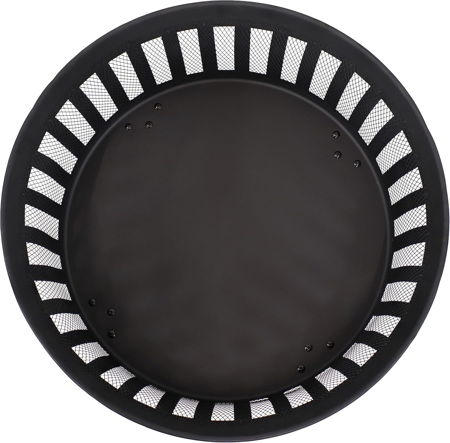 Sunnydaze 25-Inch Steel Wood-Burning Fire Pit with Mesh Stripe Cutouts - Includes Poker and Spark Screen