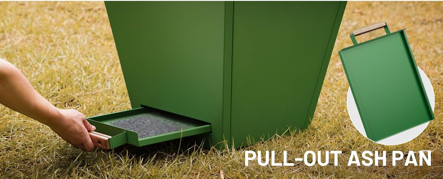 LifeSky 25 Inch Smokeless Fire Pit: Portable Outdoor Fire Bowl with Pull-Out Ash Pan & Low Smoke Design - Adjustable Feet for Camping Backyard Patio RV Travel Use