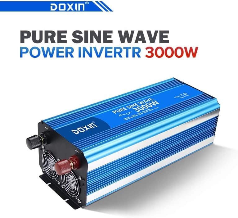 Power Inverters 800W 1000W 1500W 2000W 2500W 3000W 12/24V DC to 110/120/220/240V AC Converter for Vehicles USB Ports Car Charger Adapter with a Cigarette Lighter Ports Plug Outlet(3000W)