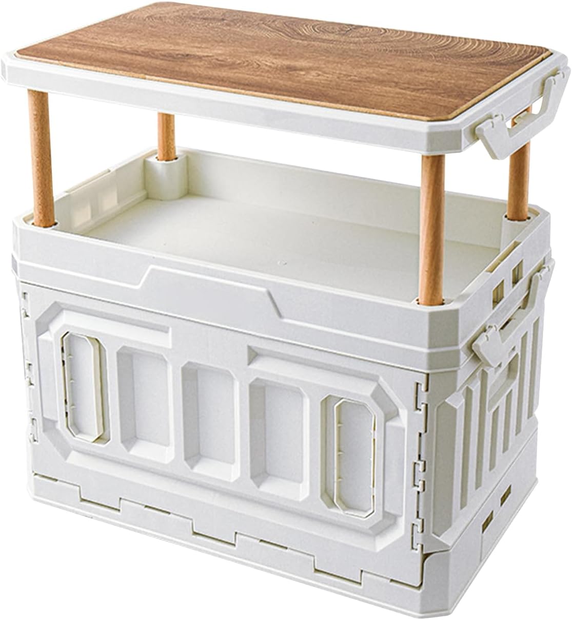 Ergocar Folding Camping Box, Indoor & Outdoor, Large Capacity, Top Raising, With Doors, Ideal for Clothing & Snack Storage, Car Trunk