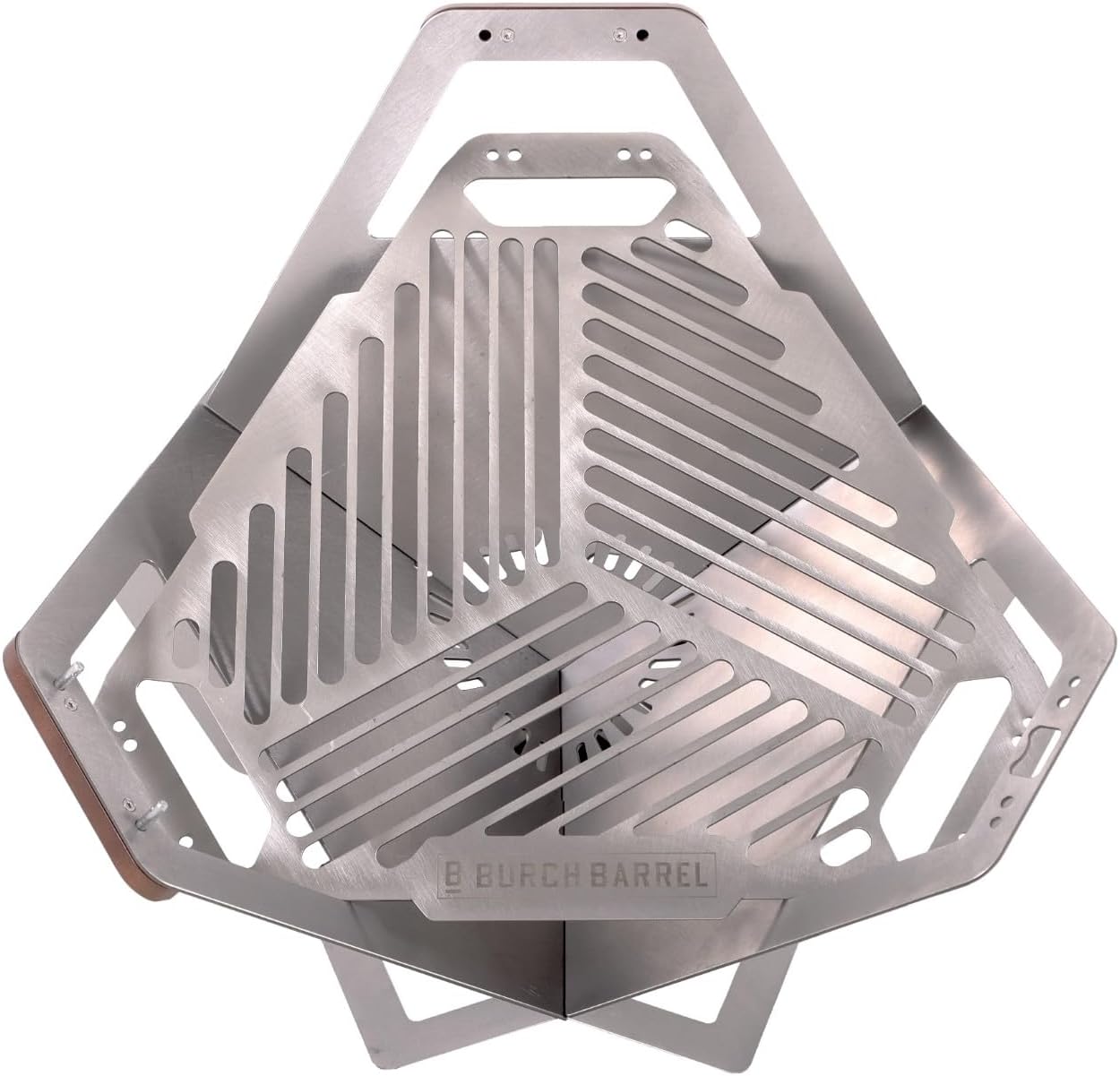 Burch Barrel Flat Packer Outdoor BBQ Charcoal Grill and Wood Firepit | Our Foldable, Portable and Compact Grill is Made from Stainless Steel | Lightweight and Easy to Assemble