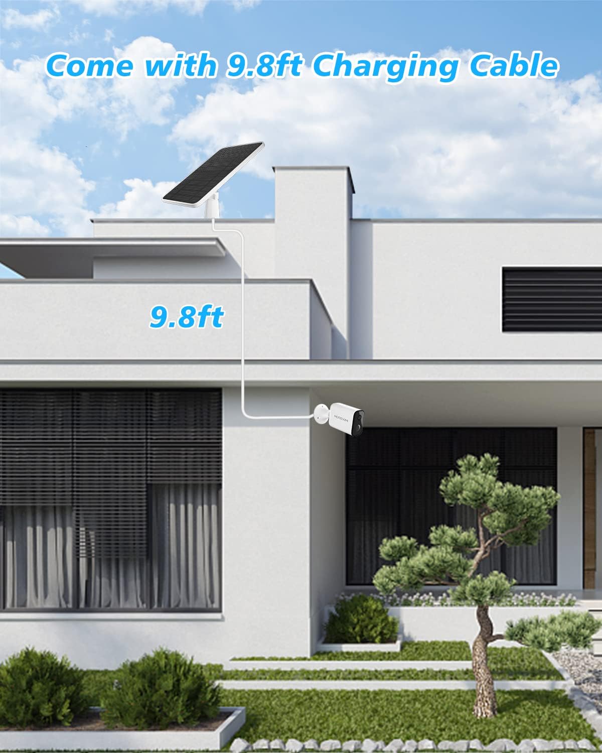 Arlo Solar Panel Charger Compatible with Pro 5S/4/3/3 Floodlight/Ultra/2, 6V 4.5W Solar Panels IP65 Weatherproof w/ 9.8ft Charging Cable, Adjustable Wall Mount, 4 Pack