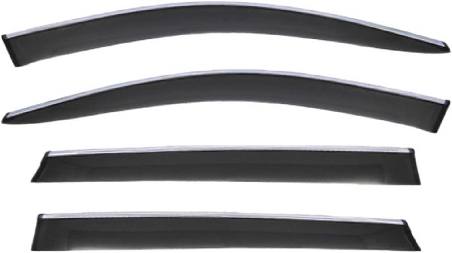 Window Deflectors for Benz C-Class Estate MK4-S205 2015-2021, Sun Rain Guard Window Visors Vent Shades with Bright Stripes Car Accessories