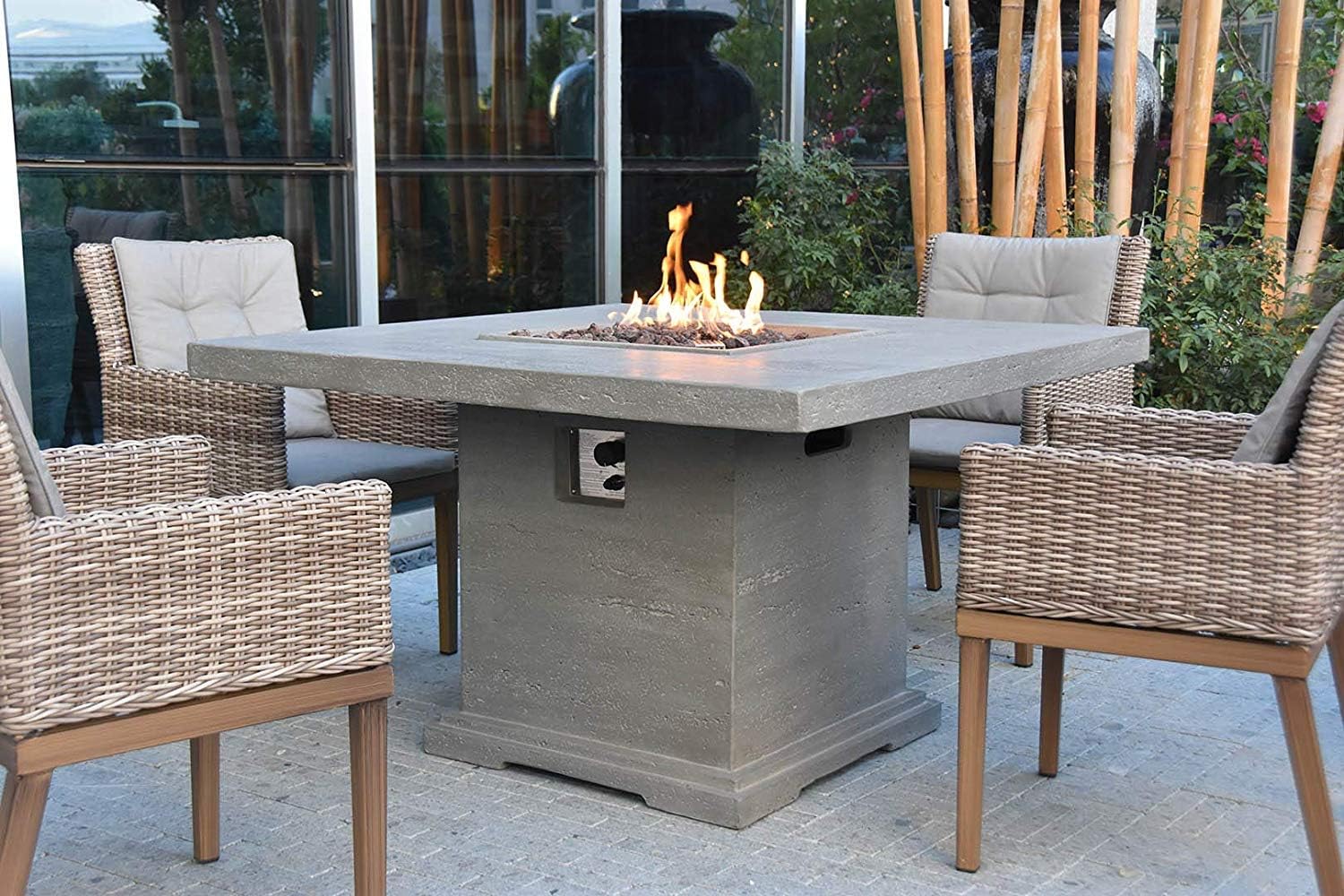 Elementi Gas FIRE Table Birmingham, 48 inch Square 32