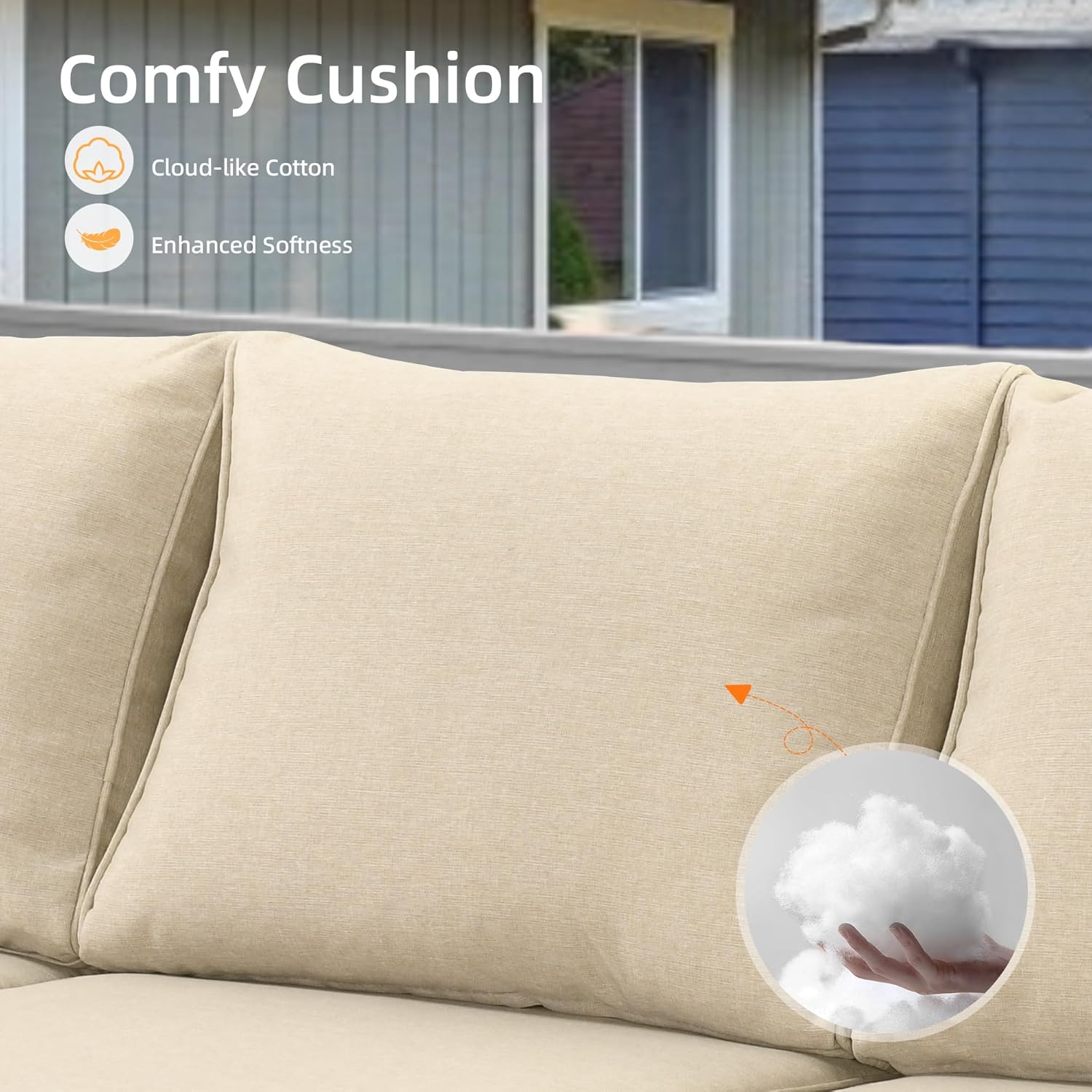 Patio Furniture Set, Outdoor Brown Wicker Furniture with 54